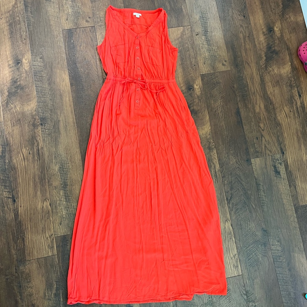 Gap Orange Tank Top Maxi Dress